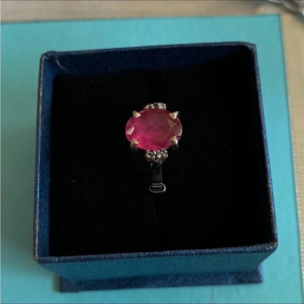 18 K WHITE GOLD RUBY RING 6 - Picture 3 of 10